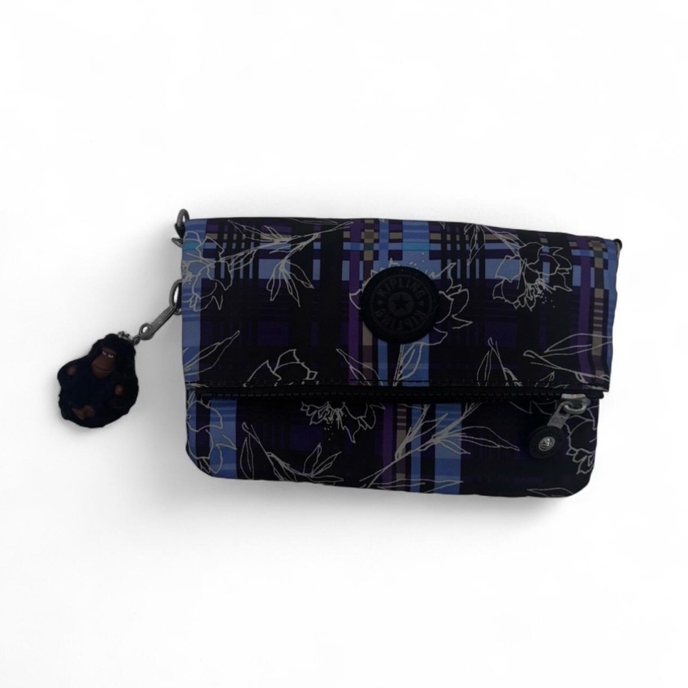 Kipling Black and Purple Patterned Crossbody Bag